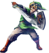 Link swinging his sword.
