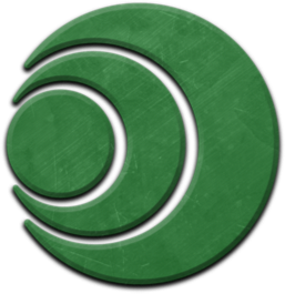The symbol of Farore, three green circles nestled within each other.